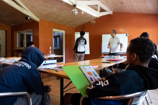 Elèves dans une salle de classe